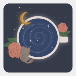 Adesivo Quadrado Xícara de Chá Celestial