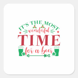 Adesivo Quadrado Xmas Deu Um Tempo Maravilhoso Para Uma Cerveja