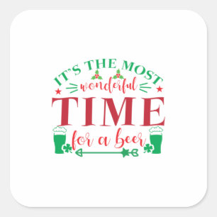 Adesivo Quadrado Xmas Deu Um Tempo Maravilhoso Para Uma Cerveja