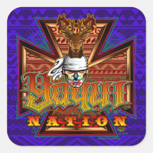 Adesivo Quadrado Yaqui Nation Deer Dancer design nº 3 Sticker