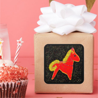 Adesivo Quadrado Year of the Fire Horse Chinese Lunar New Year