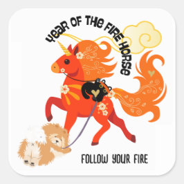 Adesivo Quadrado YEAR OF THE HORSE Chow