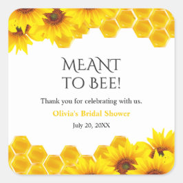 Adesivo Quadrado Yellow Honeycomb Meant to Bee Bridal Shower 