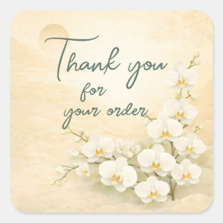 Adesivo Quadrado Yellow orchid Thank You For your order