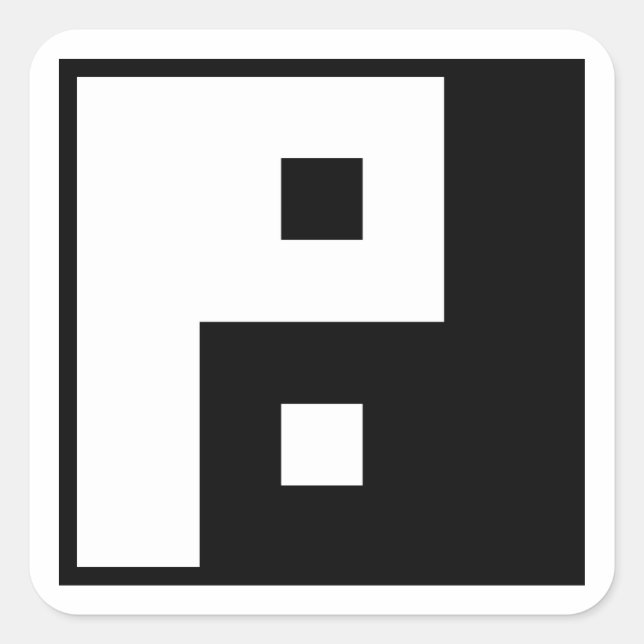 Adesivo Quadrado Yin Yang ao quadrado (Frente)