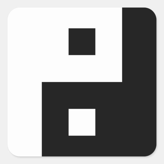 Adesivo Quadrado Yin Yang ao quadrado (Frente)