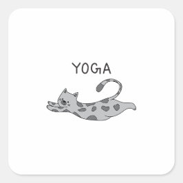 Adesivo Quadrado Yoga Cat
