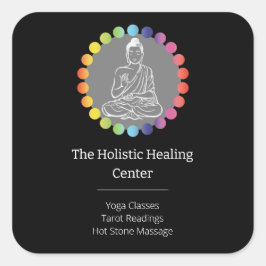 Adesivo Quadrado Yoga Metafísica Espiritual do Arco-Íris Buda Chakr