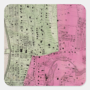 Adesivo Quadrado Yonkers, atlas de NY