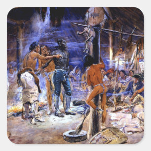 Adesivo Quadrado "York With Lewis and Clark" de Charles Russell