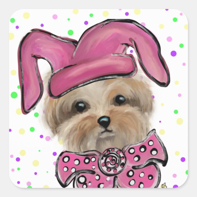 Adesivo Quadrado Yorkie (Frente)