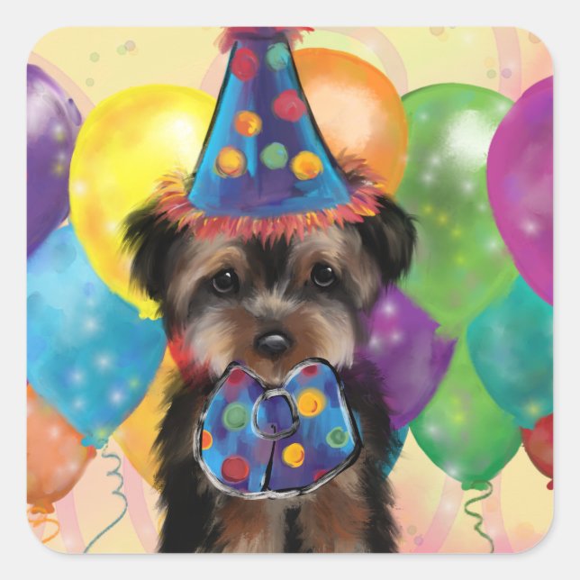 ADESIVO QUADRADO YORKIE (Frente)