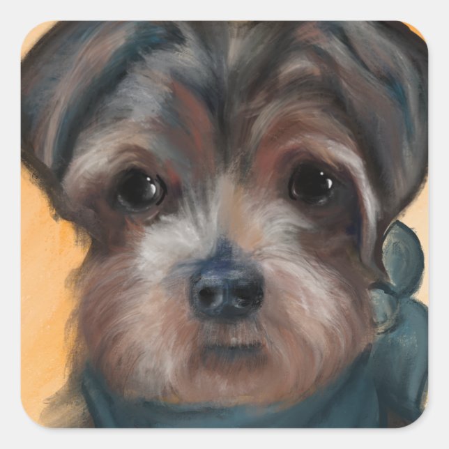 ADESIVO QUADRADO YORKIE POO            (Frente)