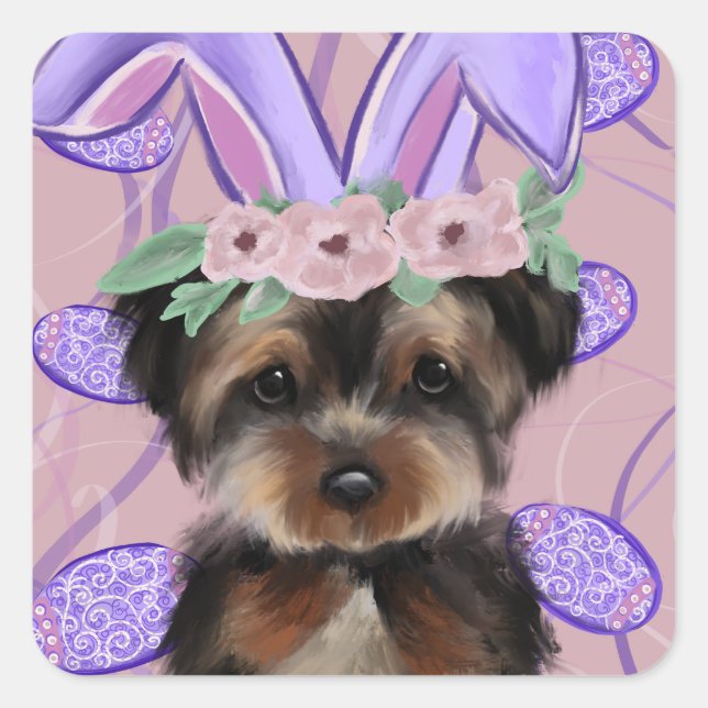Adesivo Quadrado  Yorkie Poo          (Frente)