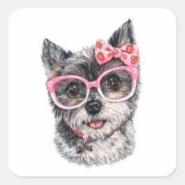 Adesivo Quadrado Yorkshire Terrier Gift for Dog Lovers
