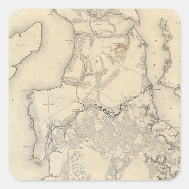 Adesivo Quadrado Yorktownto Williamsburg (Frente)