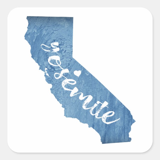 Adesivo Quadrado Yosemite National Park California Wood Grain (Frente)