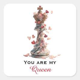 Adesivo Quadrado You Are My Queen Chess Valentine's Day