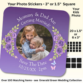 Adesivo Quadrado Your Kids Photo Mom Dad Getting Married