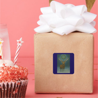 Adesivo Quadrado Yuletide Blessings Stag Christmas Stickers