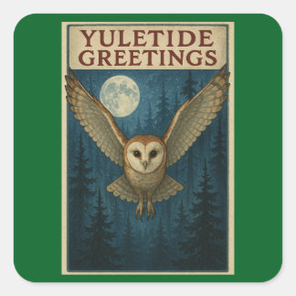 Adesivo Quadrado Yuletide Greetings Christmas Square Stickers