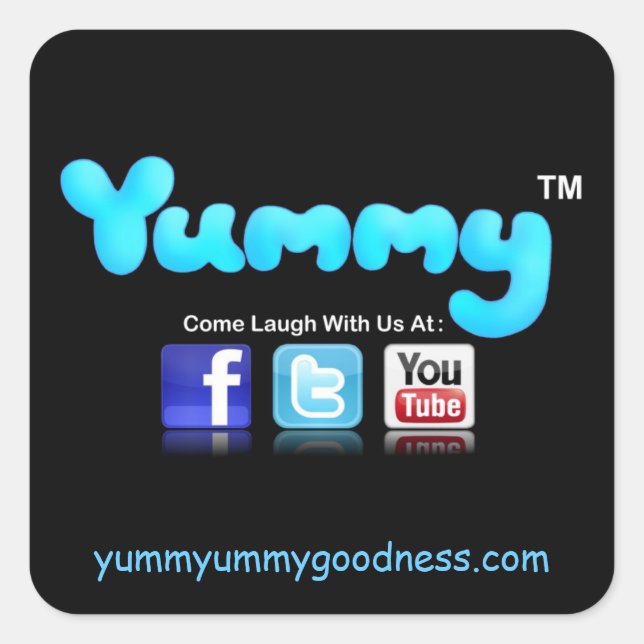 Adesivo Quadrado Yummy Yummyummygoodness.com Sticker (Frente)