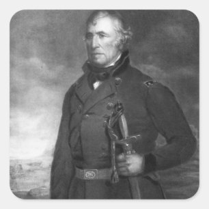 Adesivo Quadrado Zachary Taylor, 12o presidente do estado unido