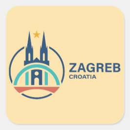 Adesivo Quadrado Zagreb Croácia Europa