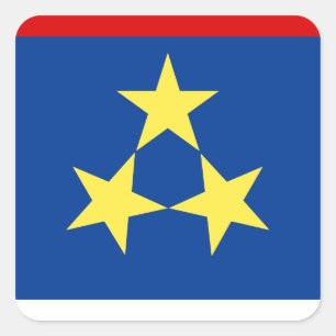 Adesivo Quadrado Zastava Vojvodine, bandeira Vojvodina