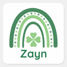 Adesivo Quadrado Zayn Name Clover Boho Rainbow