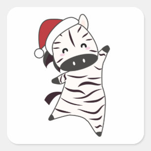 Adesivo Quadrado Zebra Christmas Zebras