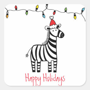 Adesivo Quadrado Zebra Natal Whimsic