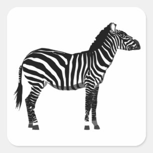 Adesivo Quadrado Zebra no Pau Quadrado das Stripes Negra e Branca