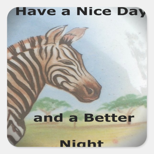 Adesivo Quadrado Zebra Portrait, Amboseli: O Espírito do Savann (Frente)