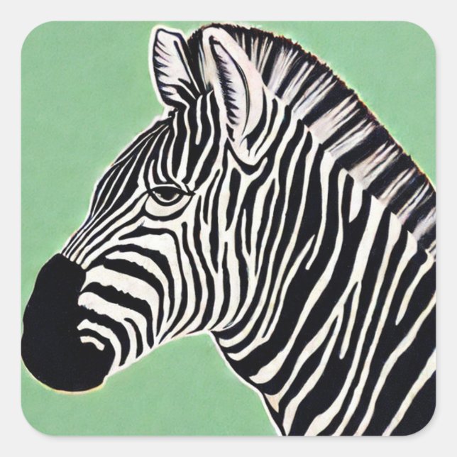 Adesivo Quadrado Zebra Square Sticker (Frente)