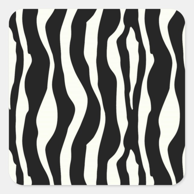 Adesivo Quadrado Zebra Stripes, Preto e Branco (Frente)