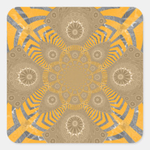 Adesivo Quadrado Zéfiro Dourado: Elegância em Amarelo Dourado & Cro