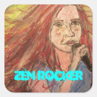 Adesivo Quadrado Zen Rocker Girl