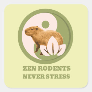 Adesivo Quadrado Zen Rodents Nunca Stress Capybara