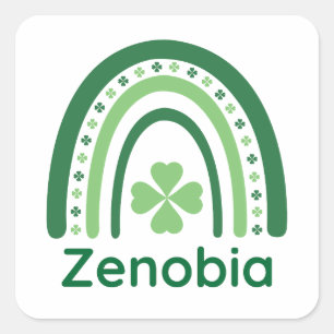 Adesivo Quadrado Zenobia Nome Clover Boho Arco-íris