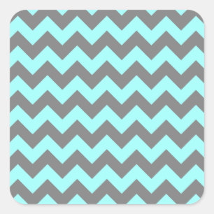 Adesivo Quadrado Zig Zag Aqua e Cinza