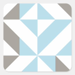 Adesivo Quadrado ZigZag Geométrico de Azul e Prata