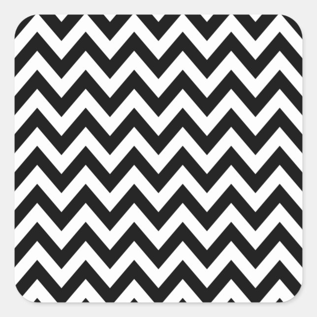 Adesivo Quadrado Zigzag Padrão Preto E Cevon Branco (Frente)