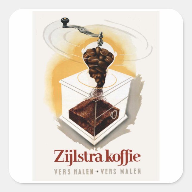 Adesivo Quadrado Zijlstra koffie - Vintage Café (Frente)