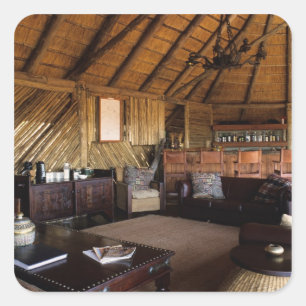 Adesivo Quadrado Zimbábue, Parque Nacional de Hwange, depósito de