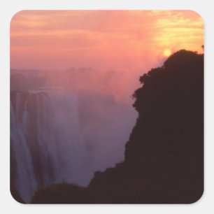 Adesivo Quadrado Zimbábue, Victoria Falls National Park. Misty