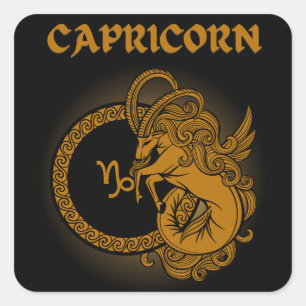 Adesivo Quadrado Zodíaco Sombrio - Capricórnio Arte de Astrologia