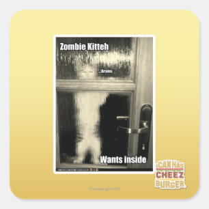 Adesivo Quadrado Zombi Kitteh