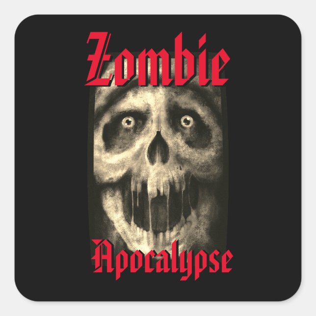 Adesivo Quadrado Zombie Apocalypse 2 (Frente)