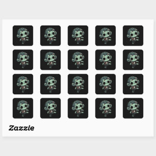 Adesivo Quadrado Zombie balançante Whimsic - Morto do Halloween